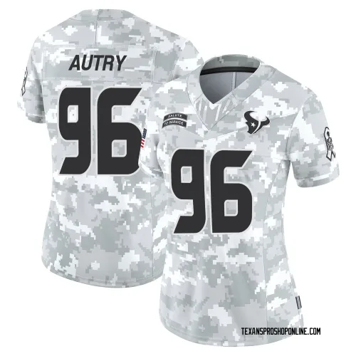 Houston Texans Women's Limited Arctic Camo 2024 Salute to Service Jersey (96 Denico Autry)