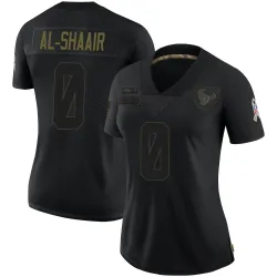Houston Texans Women's Limited Black 2020 Salute To Service Jersey (0 Azeez Al-Shaair)