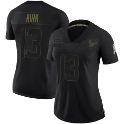 Houston Texans Women's Limited Black 2020 Salute To Service Jersey (13 Christian Kirk)