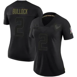 Houston Texans Women's Limited Black 2020 Salute To Service Jersey (2 Calen Bullock)
