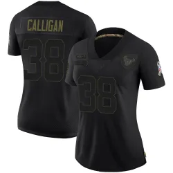 Houston Texans Women's Limited Black 2020 Salute To Service Jersey (38 Keydrain Calligan)