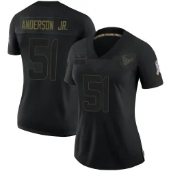 Houston Texans Women's Limited Black 2020 Salute To Service Jersey (51 Will Anderson Jr.)