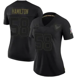 Houston Texans Women's Limited Black 2020 Salute To Service Jersey (58 Kyonte Hamilton)
