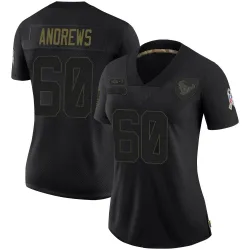 Houston Texans Women's Limited Black 2020 Salute To Service Jersey (60 Jake Andrews)
