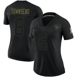 Houston Texans Women's Limited Black 2020 Salute To Service Jersey (6 Tommy Townsend)