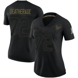 Houston Texans Women's Limited Black 2020 Salute To Service Jersey (72 Dylan Deatherage)
