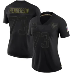 Houston Texans Women's Limited Black 2020 Salute To Service Jersey (73 LaDarius Henderson)