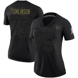 Houston Texans Women's Limited Black 2020 Salute To Service Jersey (75 Laken Tomlinson)