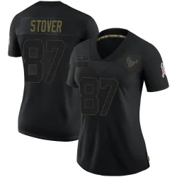 Houston Texans Women's Limited Black 2020 Salute To Service Jersey (87 Cade Stover)