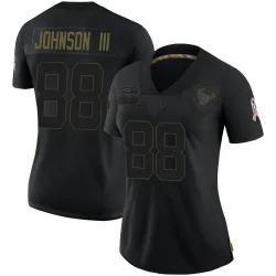 Houston Texans Women's Limited Black 2020 Salute To Service Jersey (88 Johnny Johnson III)