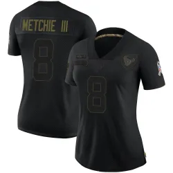Houston Texans Women's Limited Black 2020 Salute To Service Jersey (8 John Metchie III)