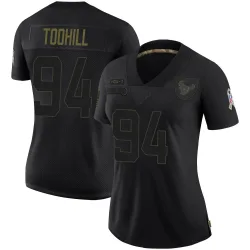 Houston Texans Women's Limited Black 2020 Salute To Service Jersey (94 Casey Toohill)