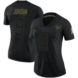 Houston Texans Women's Limited Black 2020 Salute To Service Jersey (9 Brevin Jordan)