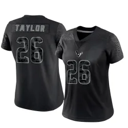 Houston Texans Women's Limited Black Reflective Jersey (26 J.J. Taylor)