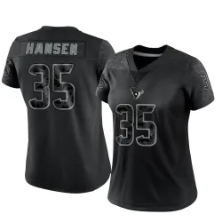Houston Texans Women's Limited Black Reflective Jersey (35 Jake Hansen)