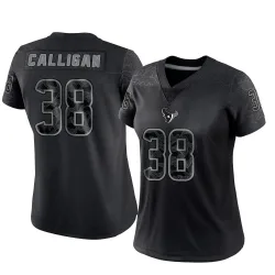 Houston Texans Women's Limited Black Reflective Jersey (38 Keydrain Calligan)