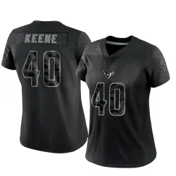 Houston Texans Women's Limited Black Reflective Jersey (40 Dalton Keene)