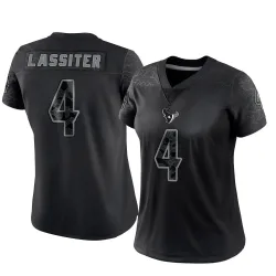 Houston Texans Women's Limited Black Reflective Jersey (4 Kamari Lassiter)