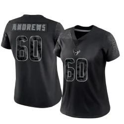 Houston Texans Women's Limited Black Reflective Jersey (60 Jake Andrews)