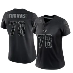 Houston Texans Women's Limited Black Reflective Jersey (78 Zach Thomas)
