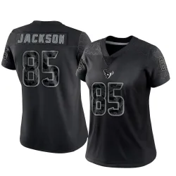 Houston Texans Women's Limited Black Reflective Jersey (85 Daniel Jackson)
