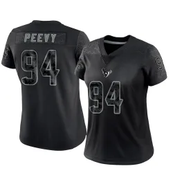 Houston Texans Women's Limited Black Reflective Jersey (94 Jayden Peevy)