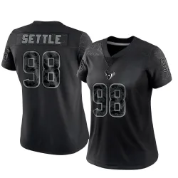 Houston Texans Women's Limited Black Reflective Jersey (98 Tim Settle Jr.)