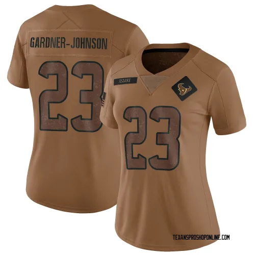 Houston Texans Women's Limited Brown 2023 Salute To Service Jersey (23 C.J. Gardner-Johnson)