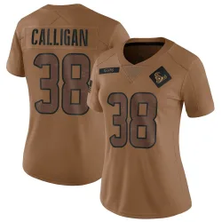 Houston Texans Women's Limited Brown 2023 Salute To Service Jersey (38 Keydrain Calligan)