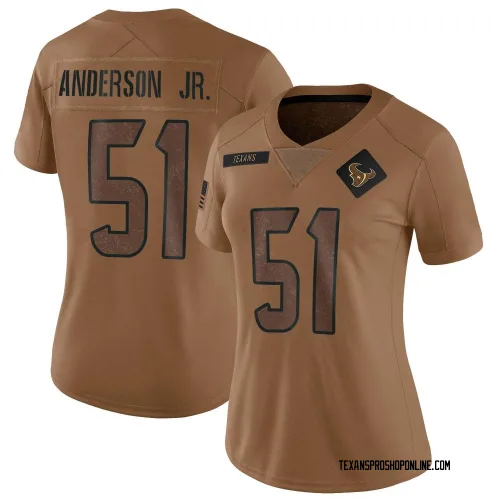 Houston Texans Women's Limited Brown 2023 Salute To Service Jersey (51 Will Anderson Jr.)