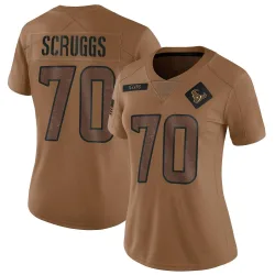 Houston Texans Women's Limited Brown 2023 Salute To Service Jersey (70 Juice Scruggs)