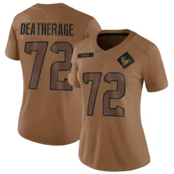 Houston Texans Women's Limited Brown 2023 Salute To Service Jersey (72 Dylan Deatherage)