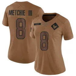 Houston Texans Women's Limited Brown 2023 Salute To Service Jersey (8 John Metchie III)