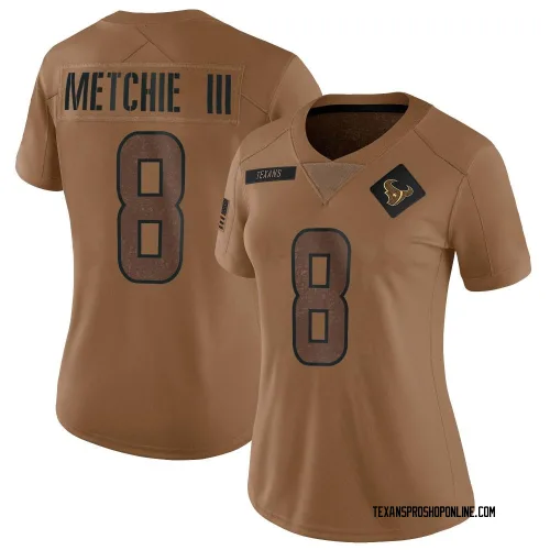 Houston Texans Women's Limited Brown 2023 Salute To Service Jersey (8 John Metchie III)