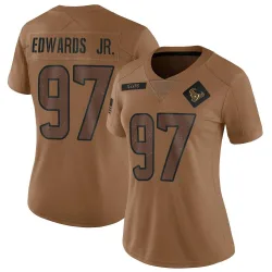 Houston Texans Women's Limited Brown 2023 Salute To Service Jersey (97 Mario Edwards Jr.)