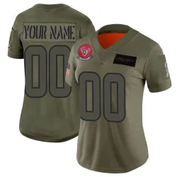 Houston Texans Women's Limited Camo 2019 Salute to Service Jersey (00 Custom)