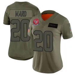 Houston Texans Women's Limited Camo 2019 Salute to Service Jersey (20 Jimmie Ward)