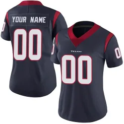 Houston Texans Women's Limited Navy Blue Team Color Vapor Untouchable Jersey (00 Custom)