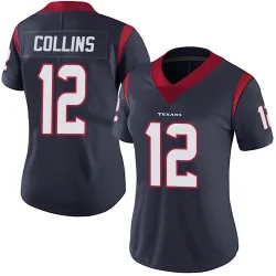 Houston Texans Women's Limited Navy Blue Team Color Vapor Untouchable Jersey (12 Nico Collins)