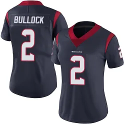 Houston Texans Women's Limited Navy Blue Team Color Vapor Untouchable Jersey (2 Calen Bullock)