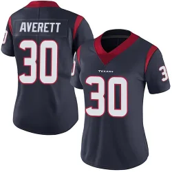 Houston Texans Women's Limited Navy Blue Team Color Vapor Untouchable Jersey (30 Anthony Averett)