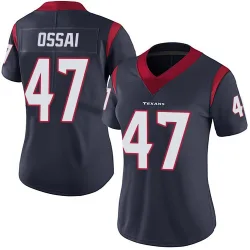 Houston Texans Women's Limited Navy Blue Team Color Vapor Untouchable Jersey (47 K.C. Ossai)