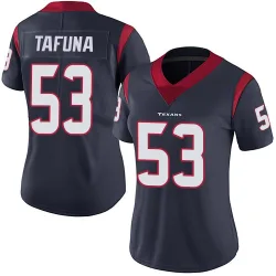 Houston Texans Women's Limited Navy Blue Team Color Vapor Untouchable Jersey (53 Junior Tafuna)