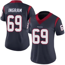 Houston Texans Women's Limited Navy Blue Team Color Vapor Untouchable Jersey (69 Ed Ingram)