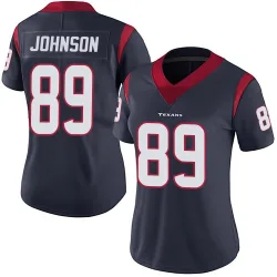 Houston Texans Women's Limited Navy Blue Team Color Vapor Untouchable Jersey (89 Xavier Johnson)