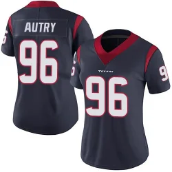 Houston Texans Women's Limited Navy Blue Team Color Vapor Untouchable Jersey (96 Denico Autry)