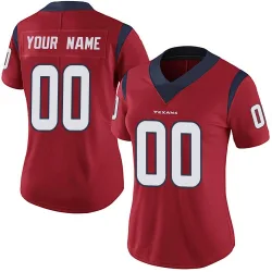 Houston Texans Women's Limited Red Alternate Vapor Untouchable Jersey (00 Custom)