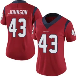 Houston Texans Women's Limited Red Alternate Vapor Untouchable Jersey (43 Jakob Johnson)