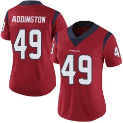 Houston Texans Women's Limited Red Alternate Vapor Untouchable Jersey (49 Tucker Addington)