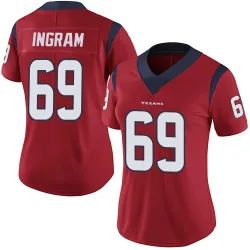 Houston Texans Women's Limited Red Alternate Vapor Untouchable Jersey (69 Ed Ingram)
